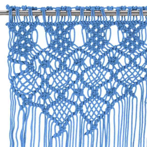 vidaXL Macrame verho sininen 140x240 cm puuvilla