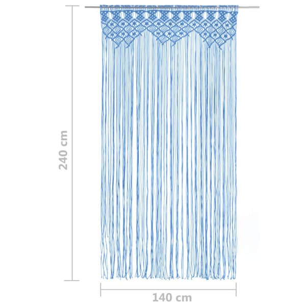 vidaXL Macrame verho sininen 140x240 cm puuvilla