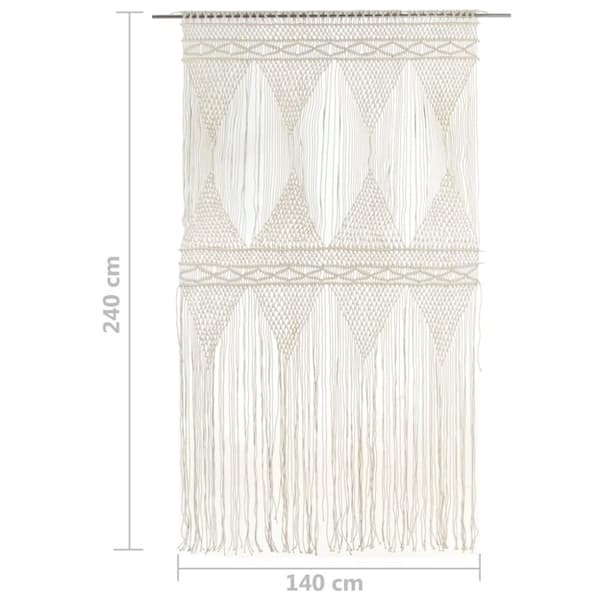 vidaXL Gardin makramé 140x240 cm bomull