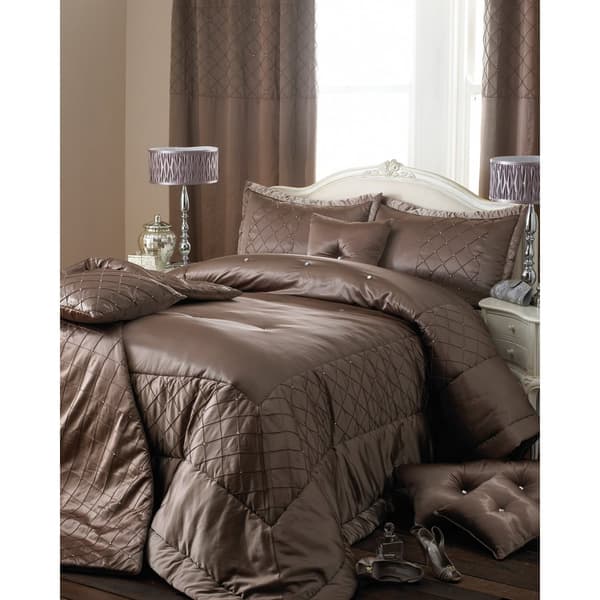 Riva Home Cristal Ringtop Curtains Taupe 66x72 (168x183cm)