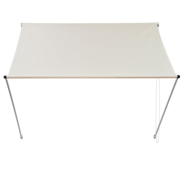 ML-Design fortelt 350 x 120 cm, beige, 50+ UV beskyttelse, fremstillet af metal og polyester, kabel, vindue skygge, markise fastspænding Udtrækkelig