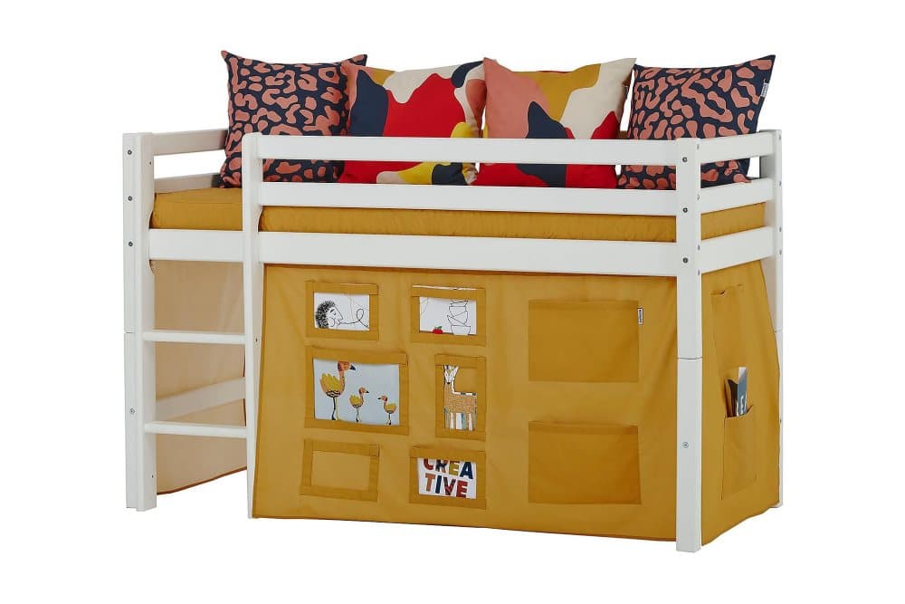 KORNALYCKE Draperi för våningssäng 160 cm Gul