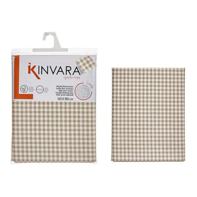 Bordsduk Tunn kanvas Ramar Vit Beige (140 x 180 cm)