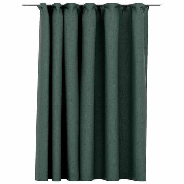 vidaXL mørklægningsgardin med kroge hør-look 290x245 cm grøn