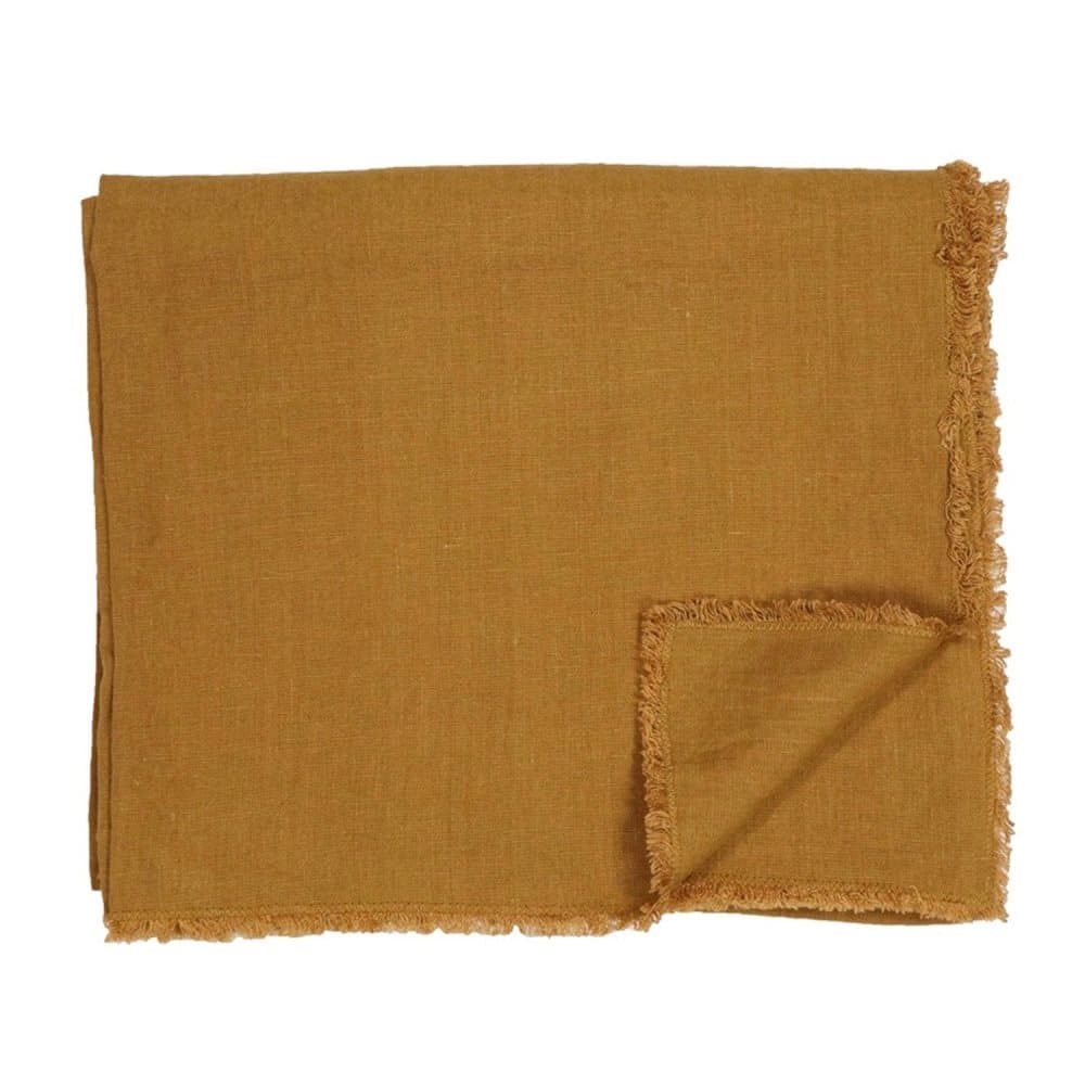 Linneduk Guld 100% lin 140x250 cm