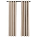 Miniatyrbilde 3 av 6: vidaXL Lystette gardiner maljer og lin-design 2 stk beige 140x245 cm
