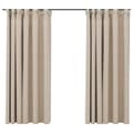 Miniatyrbilde 3 av 6: vidaXL Lystette gardiner kroker og lin-design 2 stk beige 140x175 cm