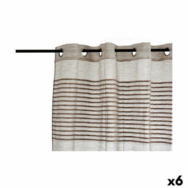 Gardin Ränder Brun 6 antal (140 x 0,1 x 260 cm)