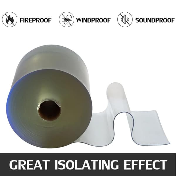 25mX30cmX3mm transparent PVC strip dörrgardin, högkvalitativt material, hög transparens, bra isolering, brett temperaturområde, lätt att skära