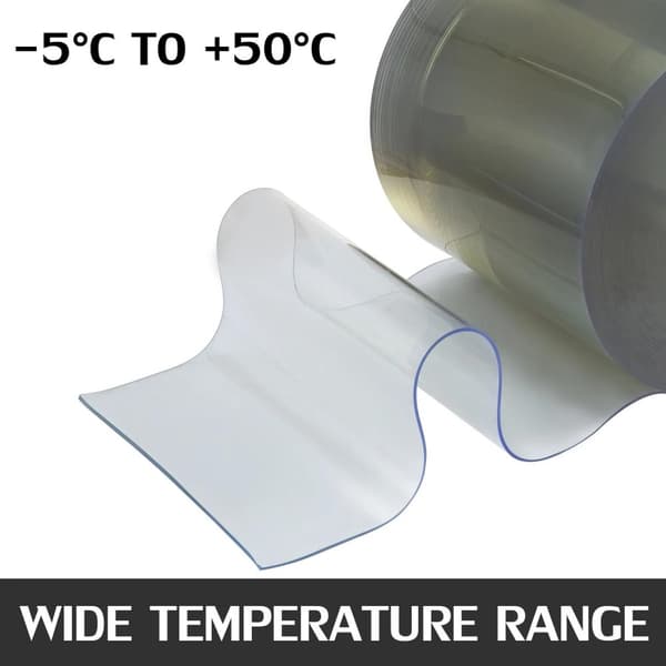 25mX30cmX3mm transparent PVC strip dörrgardin, högkvalitativt material, hög transparens, bra isolering, brett temperaturområde, lätt att skära
