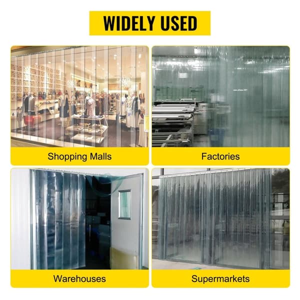 25mX30cmX3mm transparent PVC strip dörrgardin, högkvalitativt material, hög transparens, bra isolering, brett temperaturområde, lätt att skära