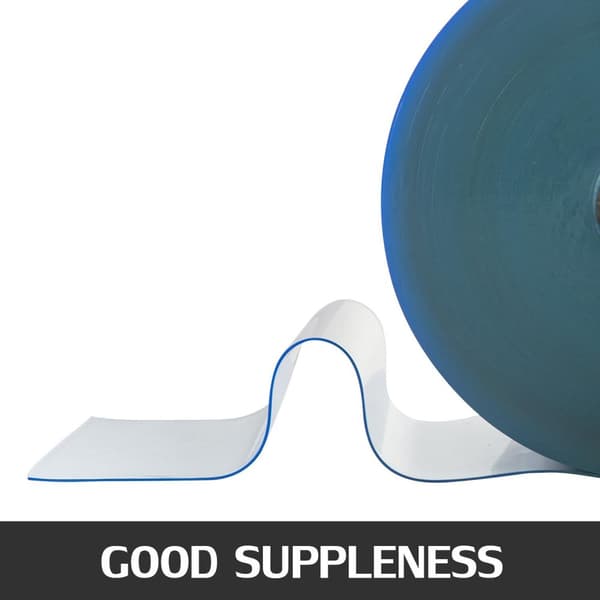 45m x20cm x2mm PVC-plast genomskinlig dörrgardinrulle, bra mjukhet, bra isoleringseffekt, reptålig, lätt att trimma
