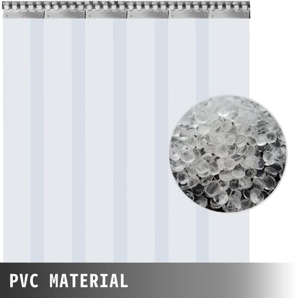 3x2,75m 19 remsor PVC-remsa gardin med fäste, transparent design, bra isolering, brett temperaturområde, lätt att installera