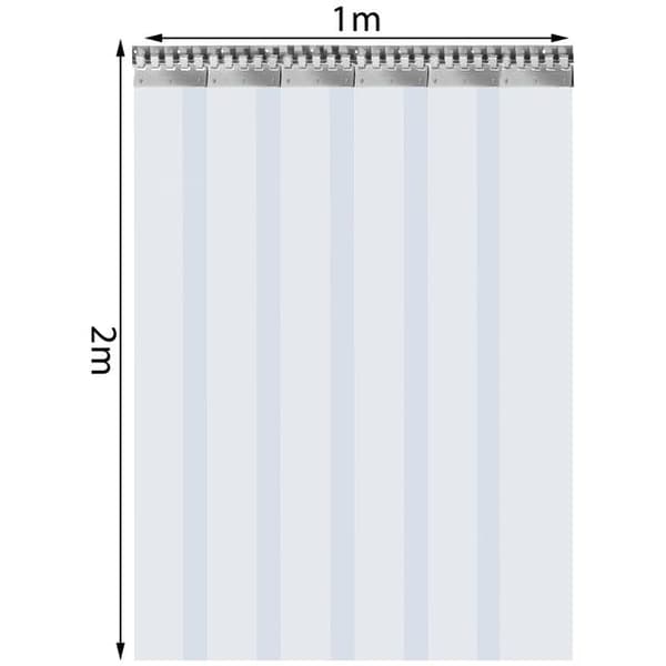 1x2 m 6 remsor PVC-remsa gardin med fäste, transparent design, bra isolering, brett temperaturområde, lätt att installera