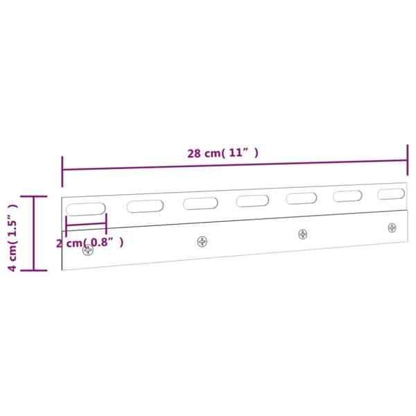 vidaXL Koblingsplater 4 stk sølv 28 cm rustfritt stål