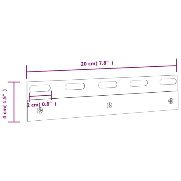 vidaXL monteringsplader 6 stk. 20 cm rustfrit stål sølvfarvet