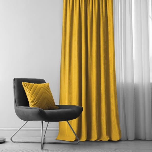 Gardin MILANA farve sennepsstil klassisk transparent bølgetape 7 cm chenille 560x300 homede