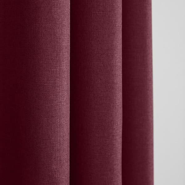 Ett par dubbla "Linen Effect" Eyelet Gardiner Amarante 140 x 260 cm Moonlight deco