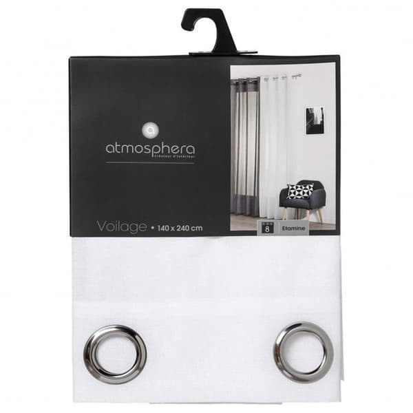 Filtrerande ostduksgardin 140 x 240 cm Atmosphera - Vit