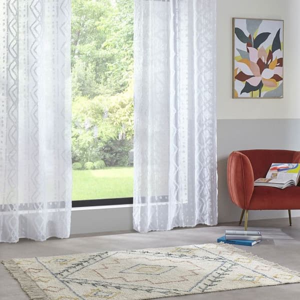 Voilage Jacquard "Sama" tamisant 140 x 240 cm Atmosphera