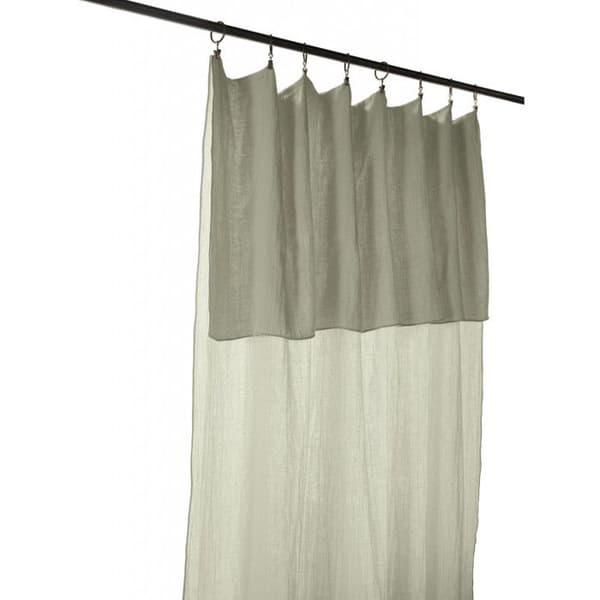 Set med 2 justerbara gardiner + 8 klämringar "Gaîa" 140 x 300 cm "Cotton Gauze" - Gaïa Water Green