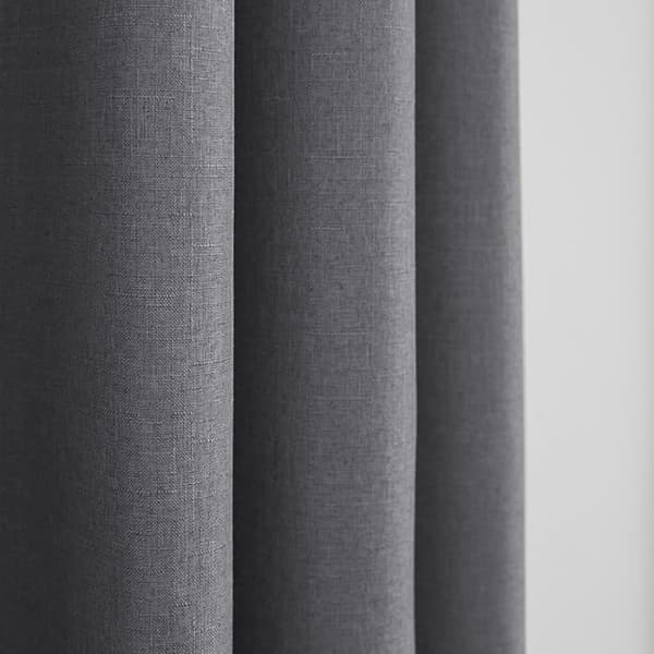 Par Dubbla Eyelet Gardiner "linne effekt" Antracit 140 x 260 cm Moonlight deco