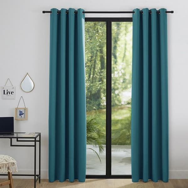 Set med 2 turkosa mörkläggningsgardiner 140 x 260 cm - 2225