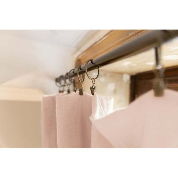 Set med 2 justerbara gardiner + 8 klämringar "Gaîa" 140 x 300 cm "Cotton Gauze" - Gaïa Marshmallow