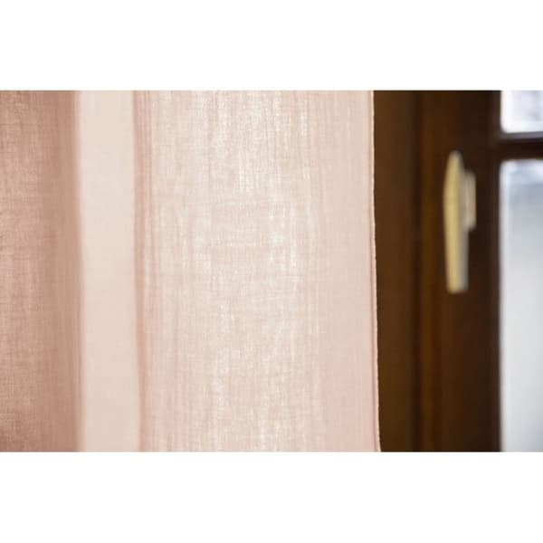 Set med 2 justerbara gardiner + 8 klämringar "Gaîa" 140 x 300 cm "Cotton Gauze" - Gaïa Marshmallow