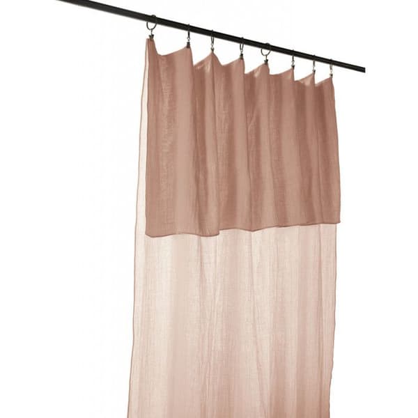 Set med 2 justerbara gardiner + 8 klämringar "Gaîa" 140 x 300 cm "Cotton Gauze" - Gaïa Marshmallow