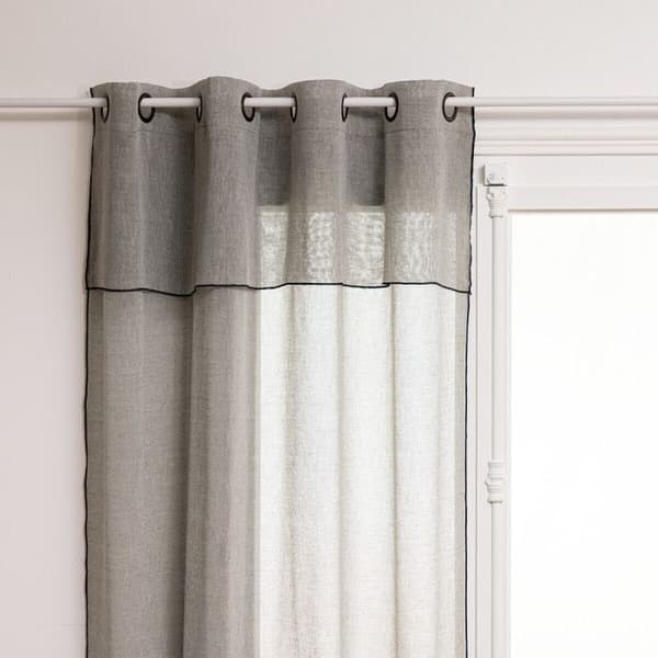 Set med 2 "kontrasterande humla" öljettgardiner 140 x 240 cm Atmosphéra - Grå