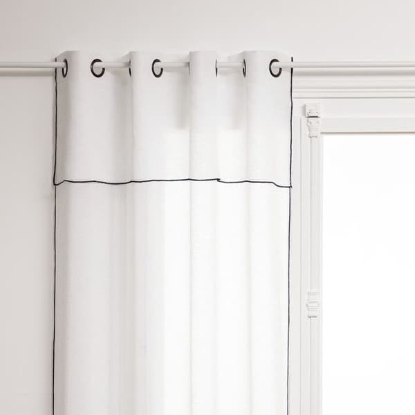 Set med 2 "kontrasterande humla" öljettgardiner 140 x 240 cm Atmosphéra - Vit