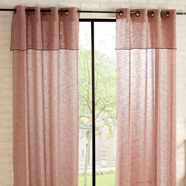 Set med 2 "kontrasterande humla" öljettgardiner 140 x 240 cm Atmosphéra - Terracotta