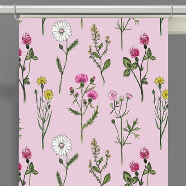 Midsommar Panelgardiner 2-pack - Rosa