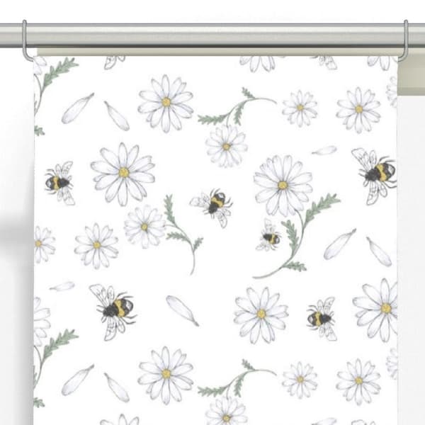 Blomstersurr Panelgardiner 2-pack Vit