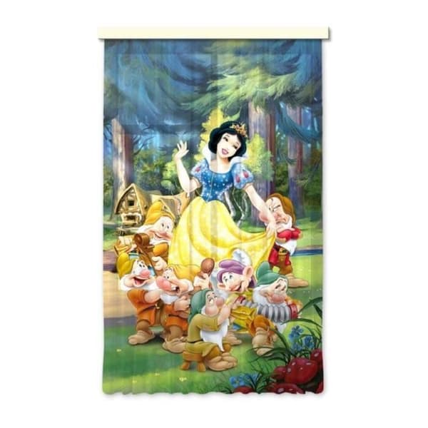 Gardiner - Disney - Snövit och de sju dvärgarna - 140x245 cm - Vit - Halvgenomskinlig