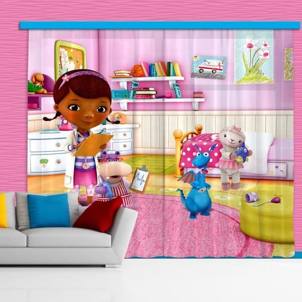 Gardiner - Doktor McStuffins - Konsultation - 280x245 cm - Flerfärgad - Maskintvättbar