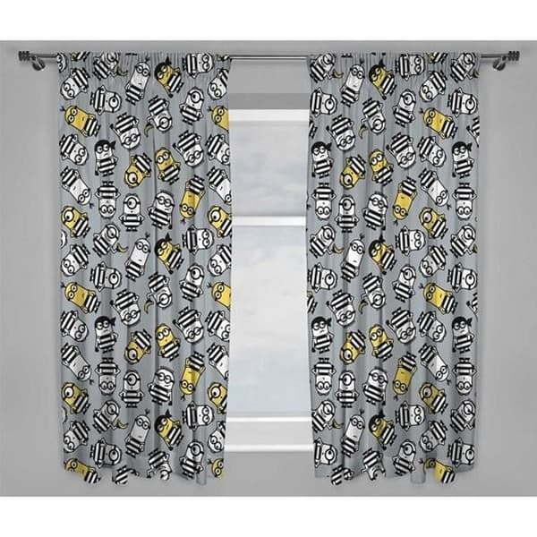 Minions barndubbelgardiner - 135 cm - Grå - Syntet - Tamisant