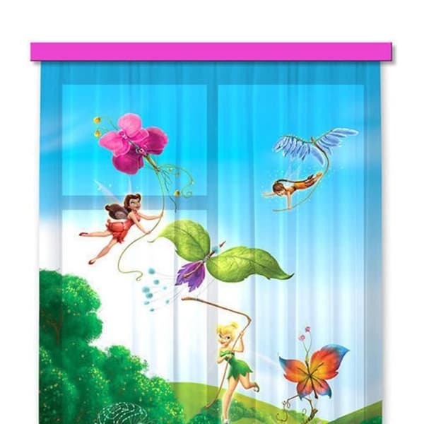 Skir gardin - Disney - Tinkerbell - 140x245 cm - Blå - Syntet