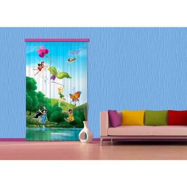 Skir gardin - Disney - Tinkerbell - 140x245 cm - Blå - Syntet