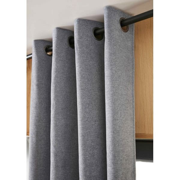 Ljudisolerad och termisk mörkläggningsgardin fodrad med fleece "Bjorn" 100% ogenomskinlig - Bjorn Titanium - Mörkläggningspanel + Fleece 140 x 180 cm