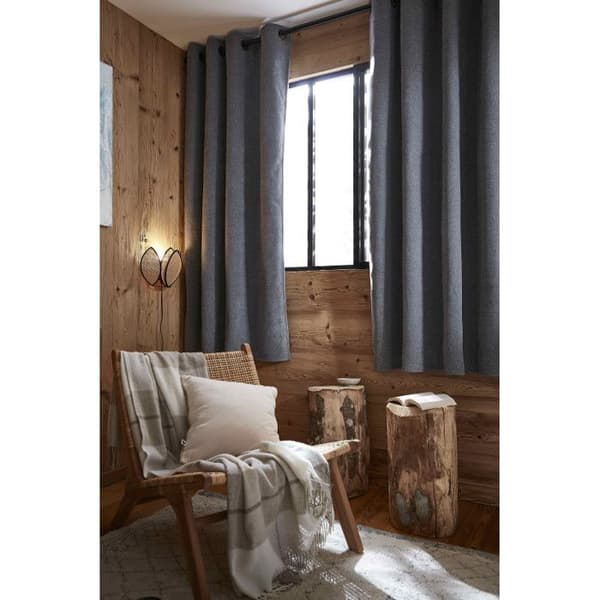Ljudisolerad och termisk mörkläggningsgardin fodrad med fleece "Bjorn" 100% ogenomskinlig - Bjorn Titanium - Mörkläggningspanel + Fleece 140 x 180 cm