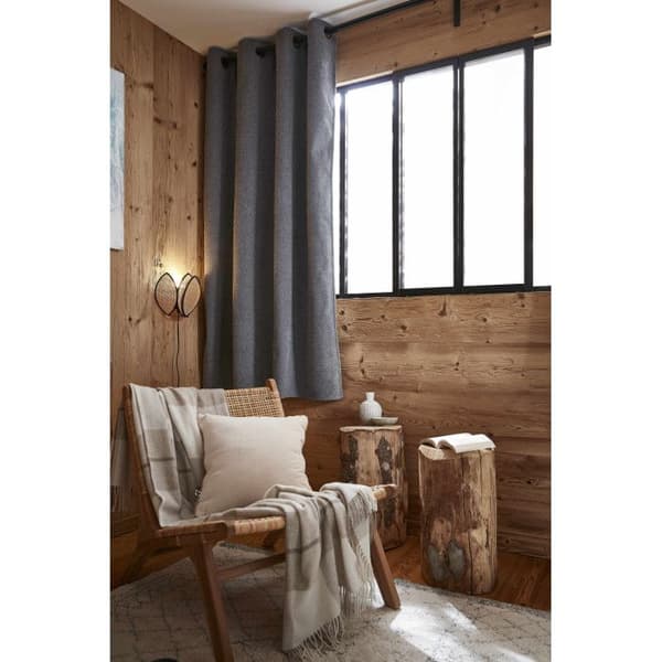 Ljudisolerad och termisk mörkläggningsgardin fodrad med fleece "Bjorn" 100% ogenomskinlig - Bjorn Titanium - Mörkläggningspanel + Fleece 140 x 180 cm