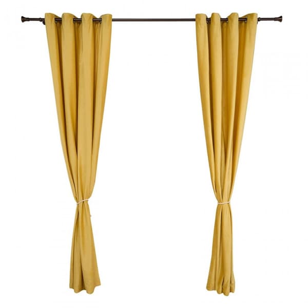 Set 2 draperii catifea 140x270 cm - Galb