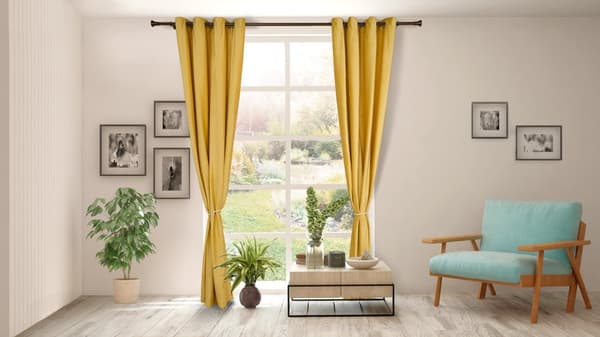 Set 2 draperii catifea 140x270 cm - Galb