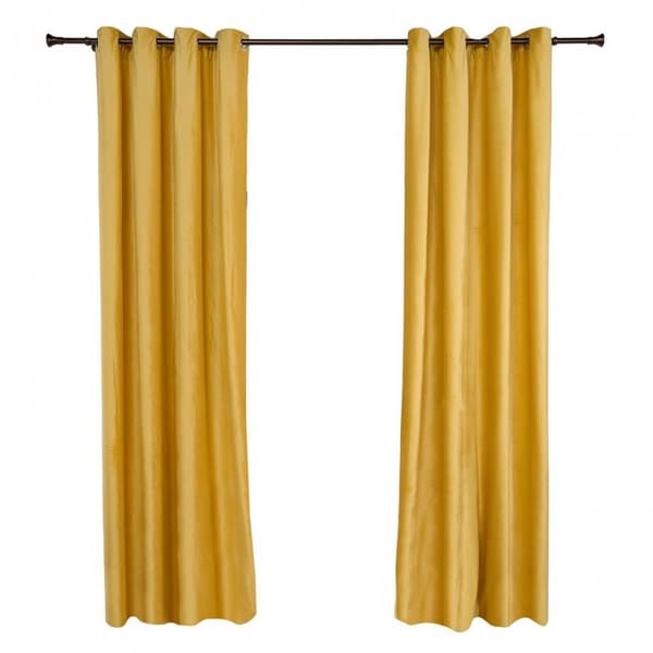 Set 2 draperii catifea 140x270 cm - Galb