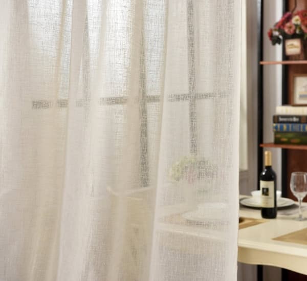 Rootz gennemsigtige gardiner - Draperer - Vinduesbeklædning - Vinduesbeklædning - Sheers - Paneler med hør-look - Rummets accenter - Creme - 140x225 c