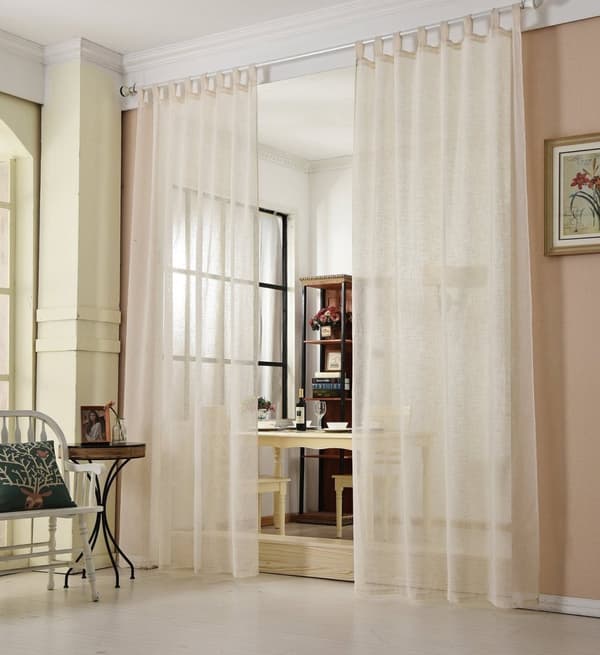 Rootz gennemsigtige gardiner - Draperer - Vinduesbeklædning - Vinduesbeklædning - Sheers - Paneler med hør-look - Rummets accenter - Creme - 140x225 c