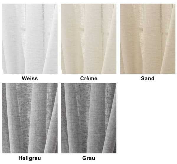 Rootz gennemsigtige gardiner - Draperer - Vinduesbeklædning - Vinduesbeklædning - Sheers - Paneler med hør-look - Rummets accenter - Creme - 140x225 c