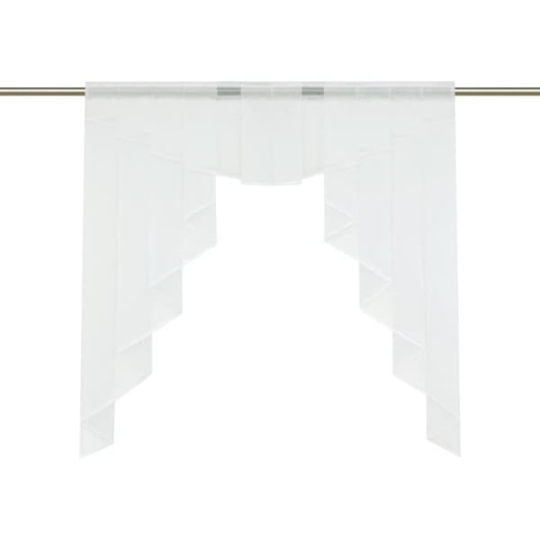 Korta gardiner fönster voil gardin romersk båt beige H/L 100 x 100 cm i voile med dragsnodd